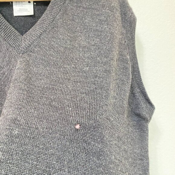 Vintage Burberry's 100% Wool Made in Scotland Sweater Vest Charcoal Gray - Picture 4 of 8